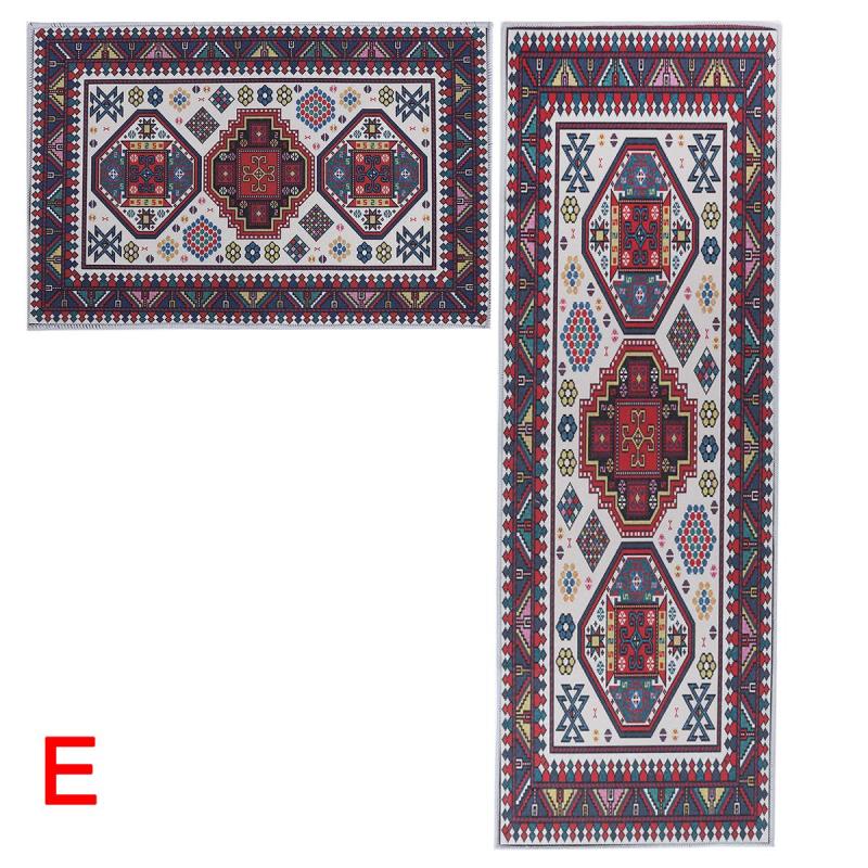 2pcs Modern Non Slip Kitchen Mat Lovely Rug Polyester Washable Doormat
