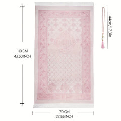 Portable Muslim Prayer Mat and Beads Set Soft and Durable Travel Prayer Mat