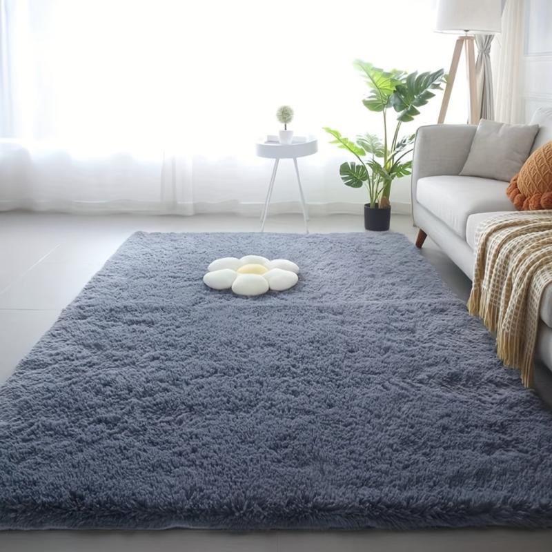 Soft Area Rug Fluffy Non-slip Shaggy Bedside Rug