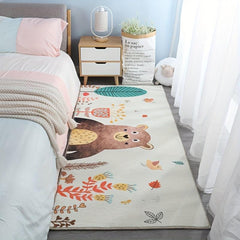 Modern Cashmere Bedroom Rug Cartoon Area Mat Soft & Durable for Girl