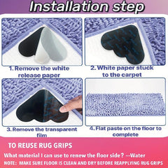 8pcs Rug Gripper Non Slip Prevents Carpet Curling Reusable