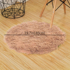Soft Shag Round Rug Plush Silk Carpet for Living Room Shaggy Floor Carpet