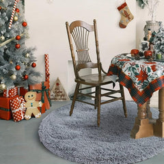 Soft Shag Round Rug Plush Silk Carpet for Living Room Shaggy Floor Carpet