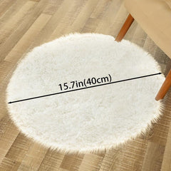 Soft Shag Round Rug Plush Silk Carpet for Living Room Shaggy Floor Carpet