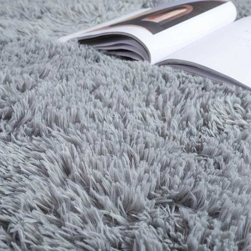 Soft Shag Round Rug Plush Silk Carpet for Living Room Shaggy Floor Carpet