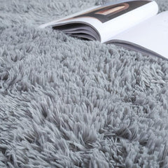 Soft Shag Round Rug Plush Silk Carpet for Living Room Shaggy Floor Carpet