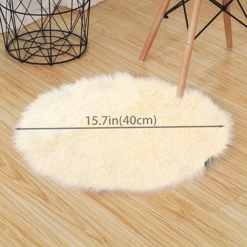 Soft Shag Round Rug Plush Silk Carpet for Living Room Shaggy Floor Carpet