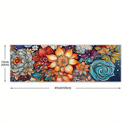 Boho Watercolor Floral Kitchen Runner Soft Carpet
