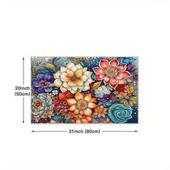 Boho Watercolor Floral Kitchen Runner Soft Carpet