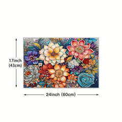 Boho Watercolor Floral Kitchen Runner Soft Carpet