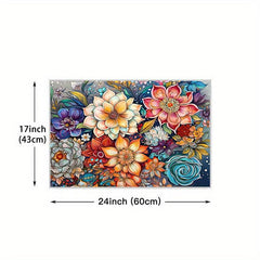 Boho Watercolor Floral Kitchen Runner Soft Carpet