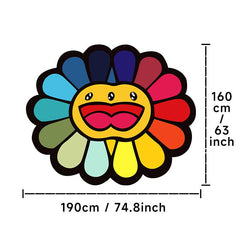 Thickened Smiley Sunflower Rug Colorful Floor Mat