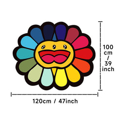 Thickened Smiley Sunflower Rug Colorful Floor Mat