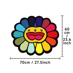 Thickened Smiley Sunflower Rug Colorful Floor Mat