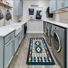 Moroccan Geometric Kitchen Floor Mat Soft Non-slip