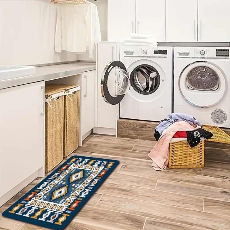 Moroccan Geometric Kitchen Floor Mat Soft Non-slip