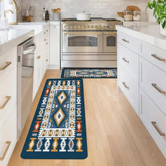 Moroccan Geometric Kitchen Floor Mat Soft Non-slip