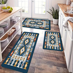 Moroccan Geometric Kitchen Floor Mat Soft Non-slip