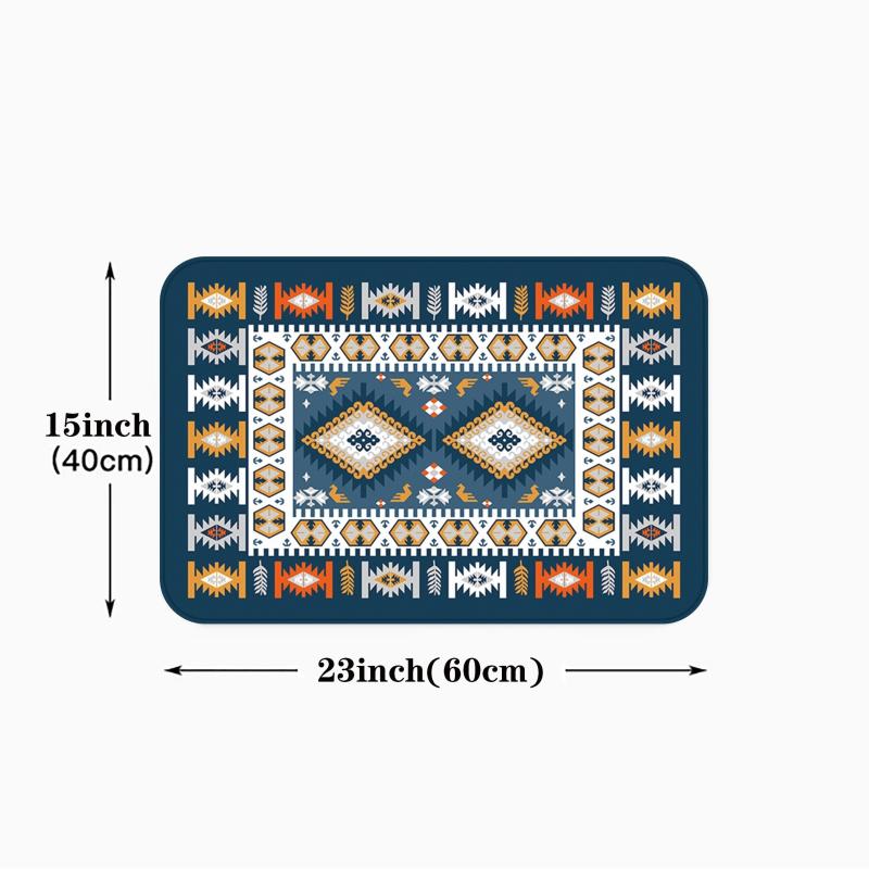 Moroccan Geometric Kitchen Floor Mat Soft Non-slip