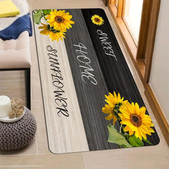 Non Slip Sunflower Area Rug Quick Dry Anti Fatigue Absorbent for Home Decor