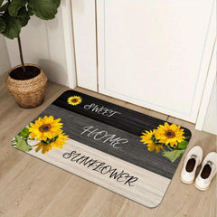 Non Slip Sunflower Area Rug Quick Dry Anti Fatigue Absorbent for Home Decor