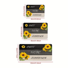 Non Slip Sunflower Area Rug Quick Dry Anti Fatigue Absorbent for Home Decor