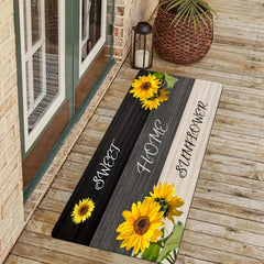 Non Slip Sunflower Area Rug Quick Dry Anti Fatigue Absorbent for Home Decor