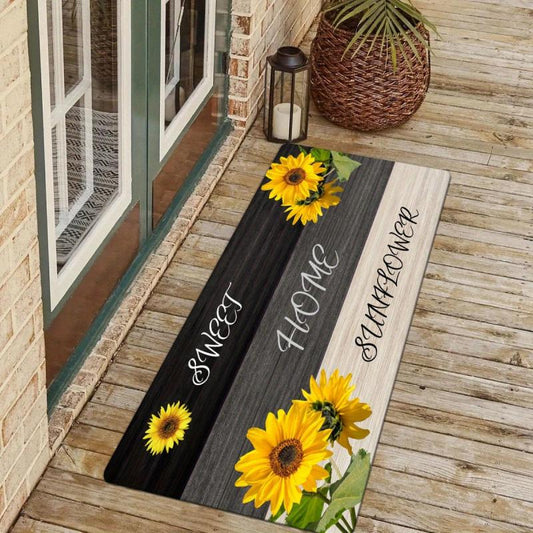 Non Slip Sunflower Area Rug Quick Dry Anti Fatigue Absorbent for Home Decor