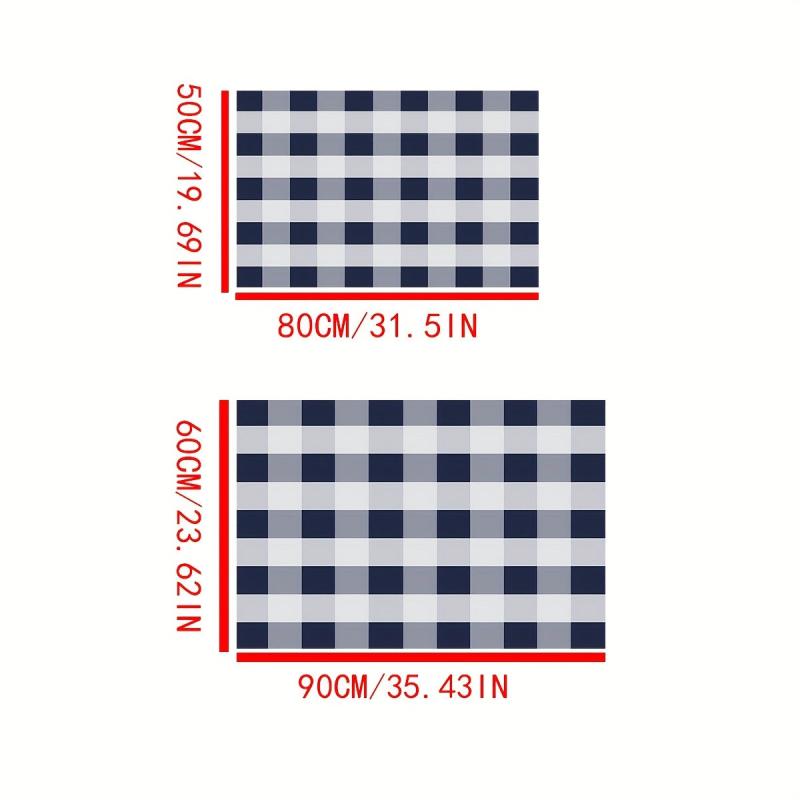 Plaid Loop Velvet Entrance Doormat Anti-fouling Floor Mat