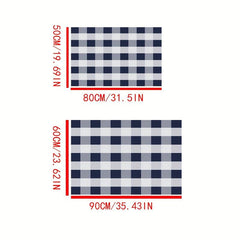 Plaid Loop Velvet Entrance Doormat Anti-fouling Floor Mat