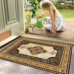 Vintage European Patterned Doormat Rubber Backed Anti Slip Door Mat