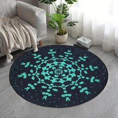 Gothic Halloween Round Area Rug Spider Web Pattern Carpet Anti-slip Bottom