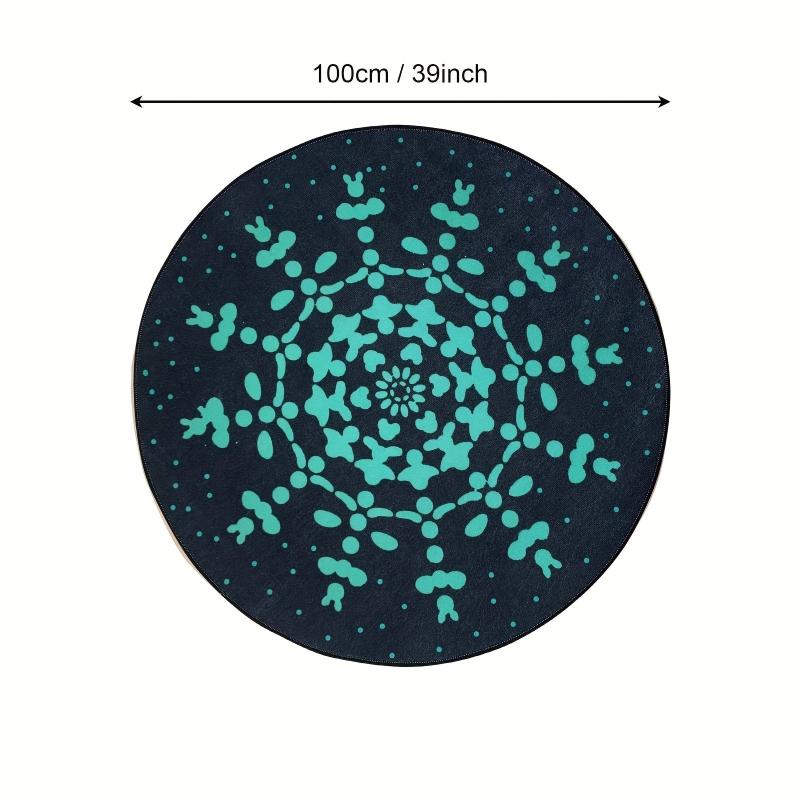 Gothic Halloween Round Area Rug Spider Web Pattern Carpet Anti-slip Bottom