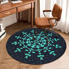 Gothic Halloween Round Area Rug Spider Web Pattern Carpet Anti-slip Bottom