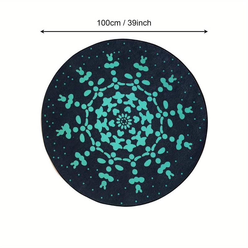 Gothic Halloween Round Area Rug Spider Web Pattern Carpet Anti-slip Bottom