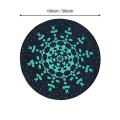 Gothic Halloween Round Area Rug Spider Web Pattern Carpet Anti-slip Bottom