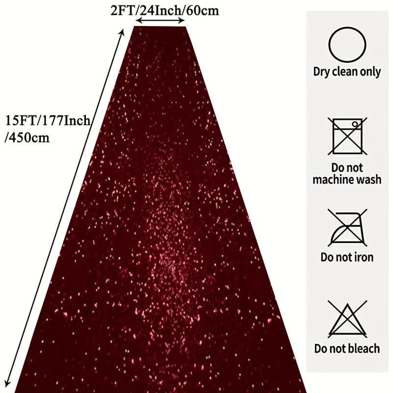 Burgundy Sequin Aisle Runner 2FTx15FT Wedding Carpet Runner