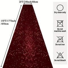 Burgundy Sequin Aisle Runner 2FTx15FT Wedding Carpet Runner