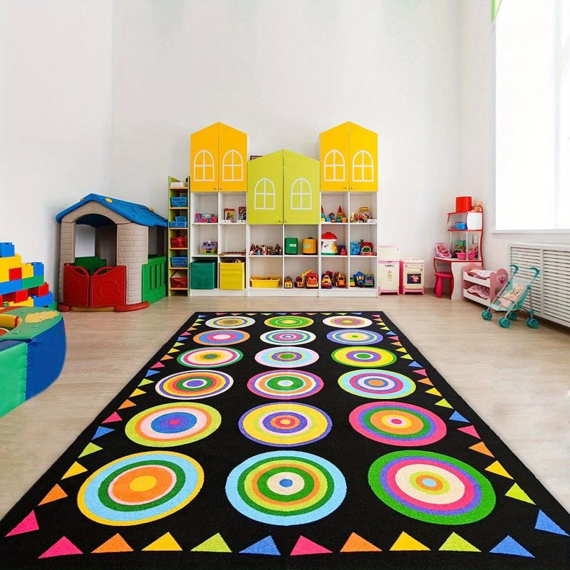 Children's Classroom Area Rug Educational Carpet Non Slip Backing
