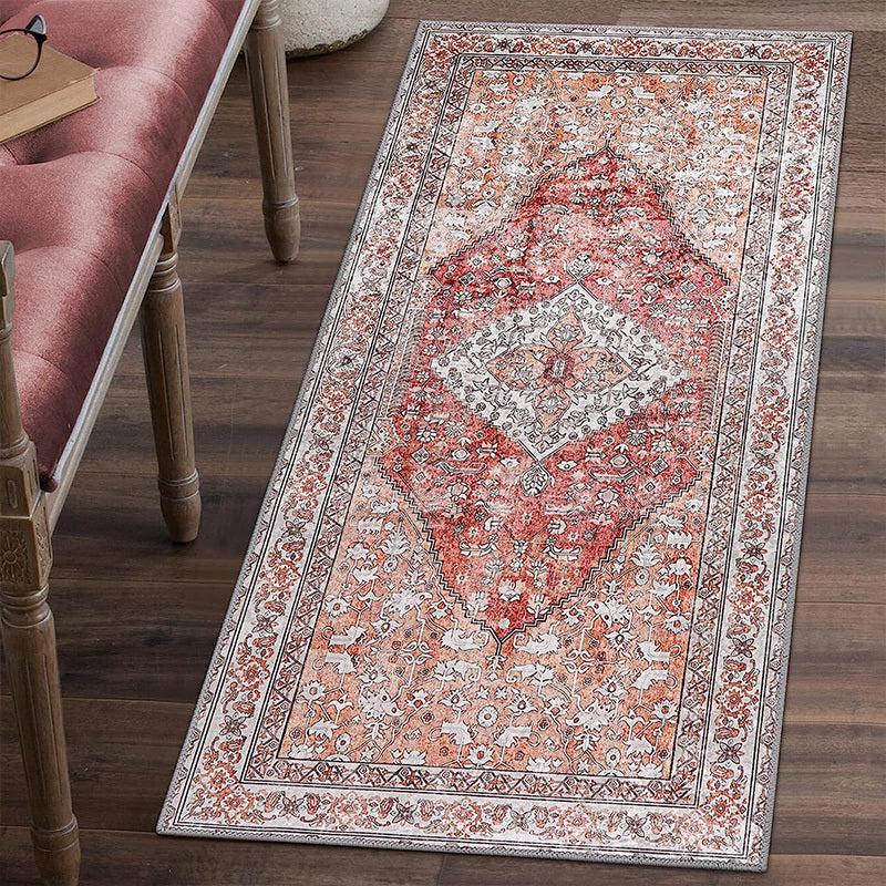 Vintage Boho Washable Runner Rug for Hallway Kitchen Entryway Bathroom