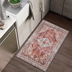 Vintage Boho Washable Runner Rug for Hallway Kitchen Entryway Bathroom