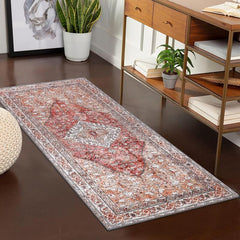 Vintage Boho Washable Runner Rug for Hallway Kitchen Entryway Bathroom