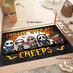 Halloween Themed Horror Welcome Doormat Low Pile Indoor Outdoor Entrance Mat
