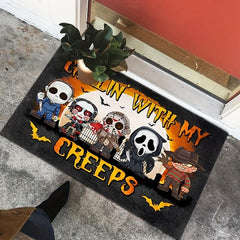 Halloween Themed Horror Welcome Doormat Low Pile Indoor Outdoor Entrance Mat