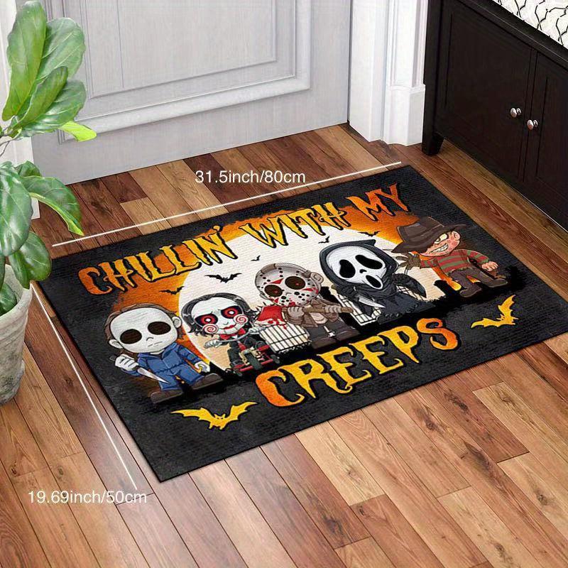 Halloween Themed Horror Welcome Doormat Low Pile Indoor Outdoor Entrance Mat