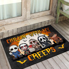 Halloween Themed Horror Welcome Doormat Low Pile Indoor Outdoor Entrance Mat