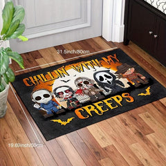 Halloween Themed Horror Welcome Doormat Low Pile Indoor Outdoor Entrance Mat