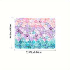 Pink Green Fish Scale Corrugated Floor Mat