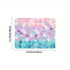 Pink Green Fish Scale Corrugated Floor Mat