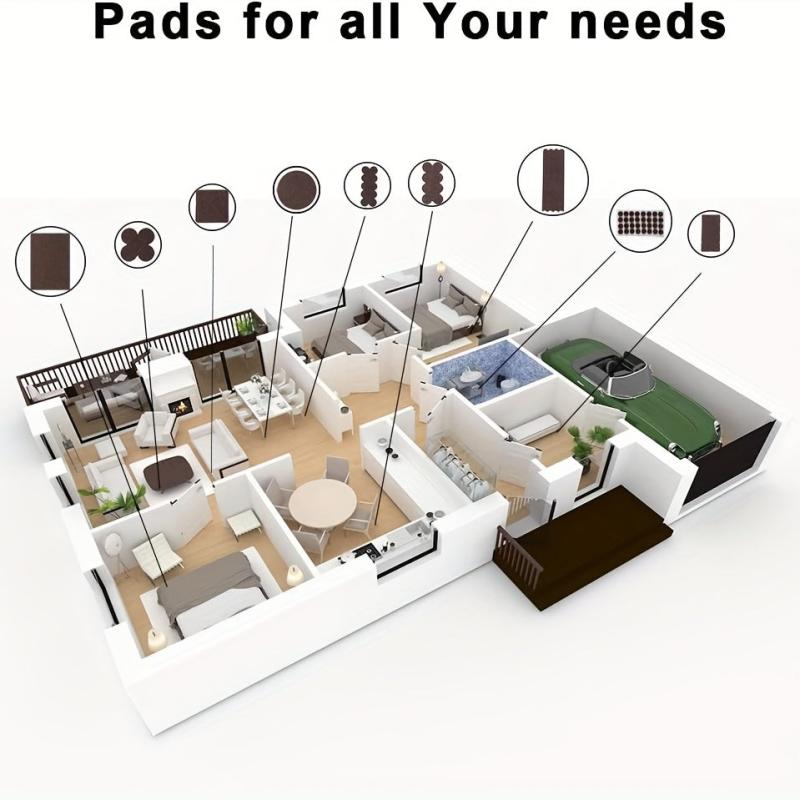 101pcs Furniture Felt Pads Self Adhesive Anti Scratch Floor Protectors